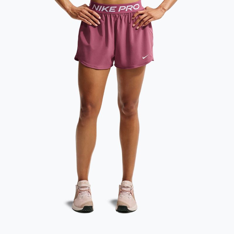 Pantaloncini da allenamento da donna Nike Pro pink smoke/white