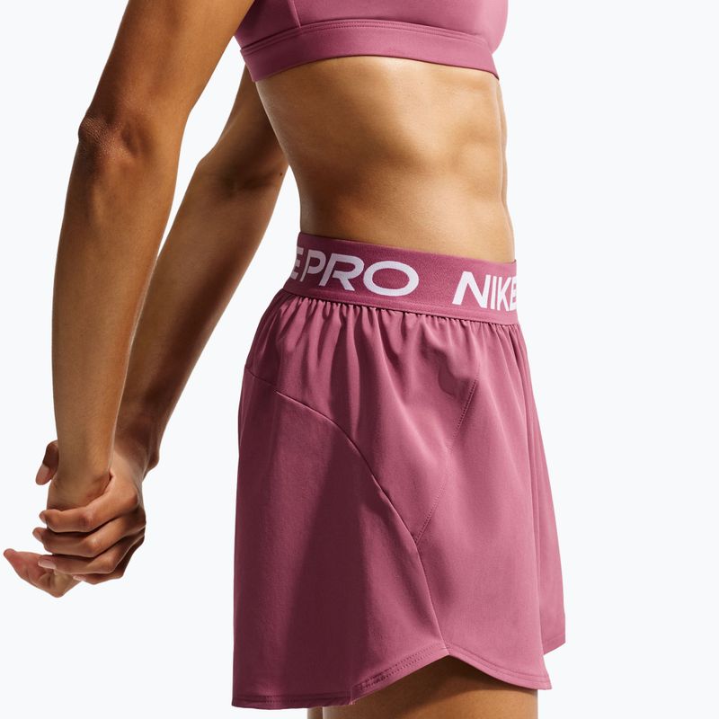 Pantaloncini da allenamento da donna Nike Pro pink smoke/white 5