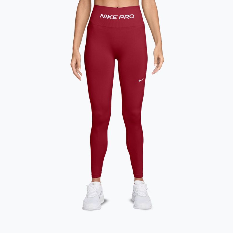 Leggings da donna Nike Pro Seamless tough red/white