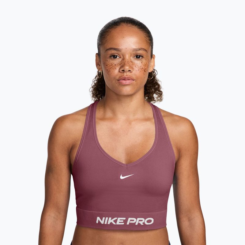 Top da allenamento Nike Pro Seamless pink smoke/white