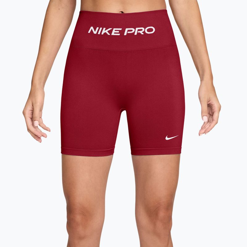 Pantaloncini da allenamento da donna Nike Pro Seamless tough red/white
