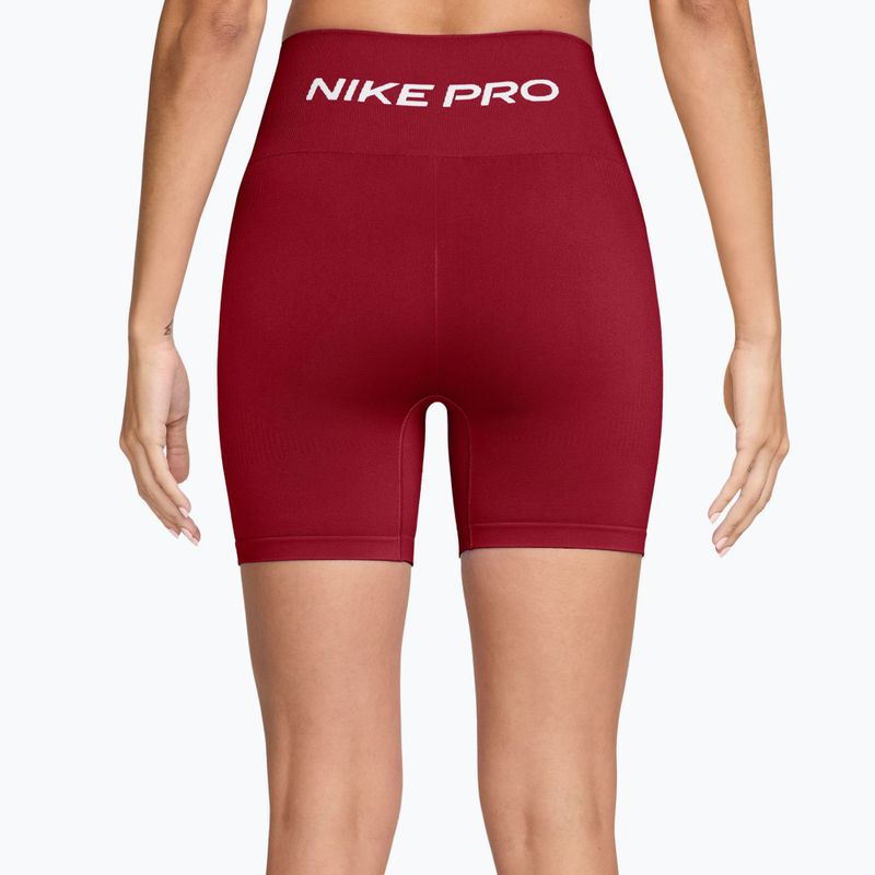 Pantaloncini da allenamento da donna Nike Pro Seamless tough red/white 2