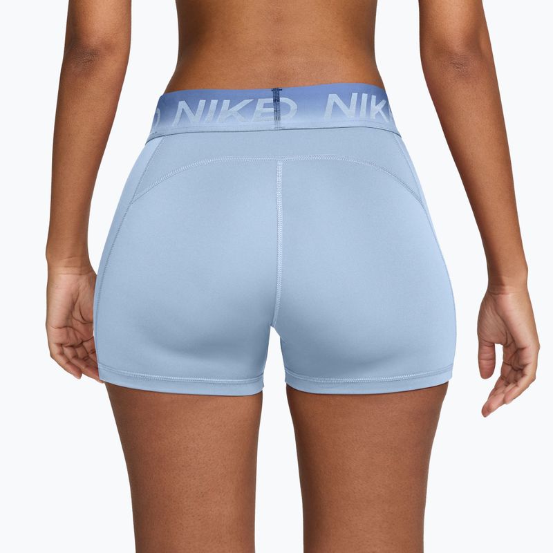 Pantaloncini da allenamento da donna Nike Pro hydrogen blue/aluminum 2