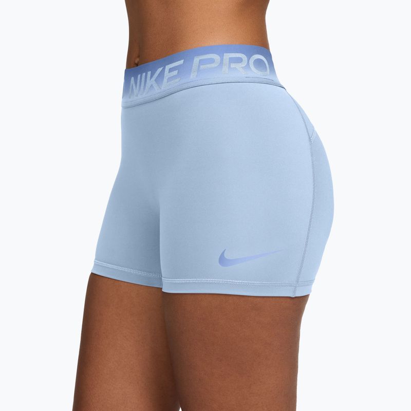 Pantaloncini da allenamento da donna Nike Pro hydrogen blue/aluminum 3