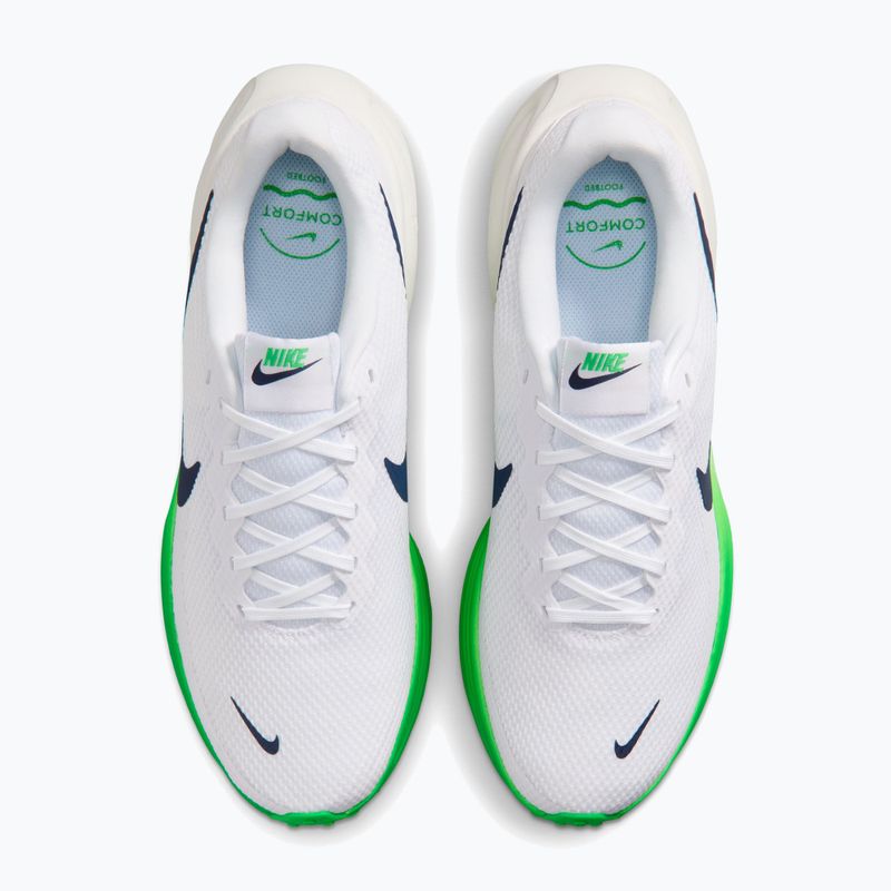 Scarpe da corsa uomo Nike Revolution 8 white/green spark/midnight navy 5