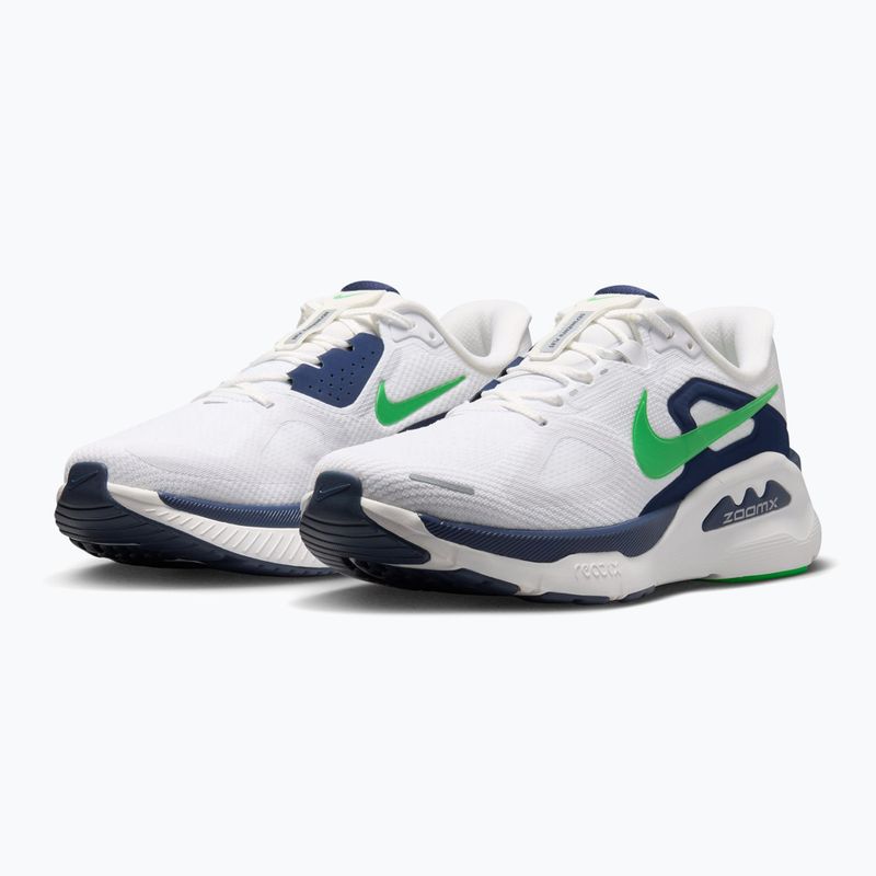 Scarpe da corsa uomo Nike Structure Plus white/midnight navy/green spark 3