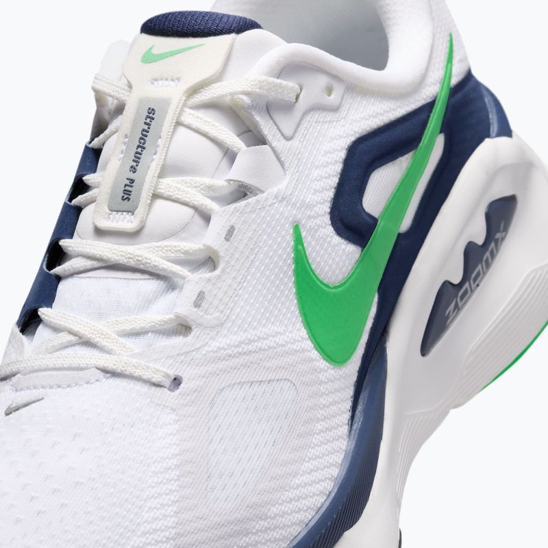 Scarpe da corsa uomo Nike Structure Plus white/midnight navy/green spark 7