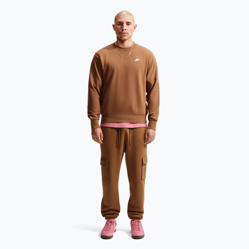Felpa da uomo Nike Club ale brown/white 2