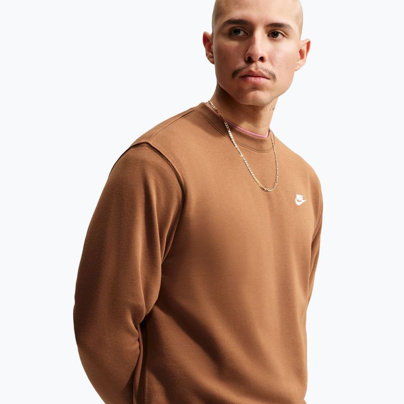 Felpa da uomo Nike Club ale brown/white 4
