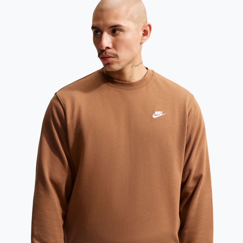 Felpa da uomo Nike Club ale brown/white 5
