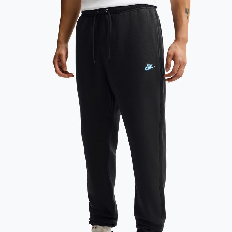 Pantaloni da uomo Nike Club Cuffed Brushed black/black/football blue 3