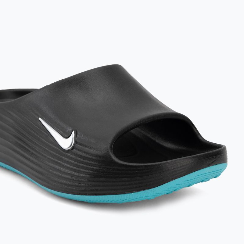 Ciabatte da uomo Nike ReactX Rejuven8 black/gamma blue/metallic silver 7