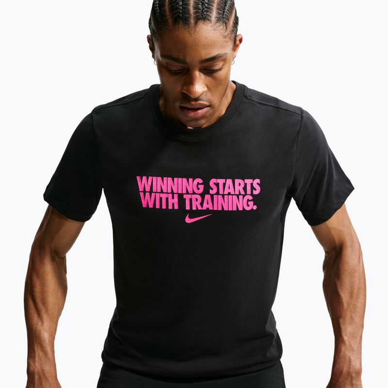 Maglia training da uomo Nike Dri-Fit Winning black/hyper pink 3