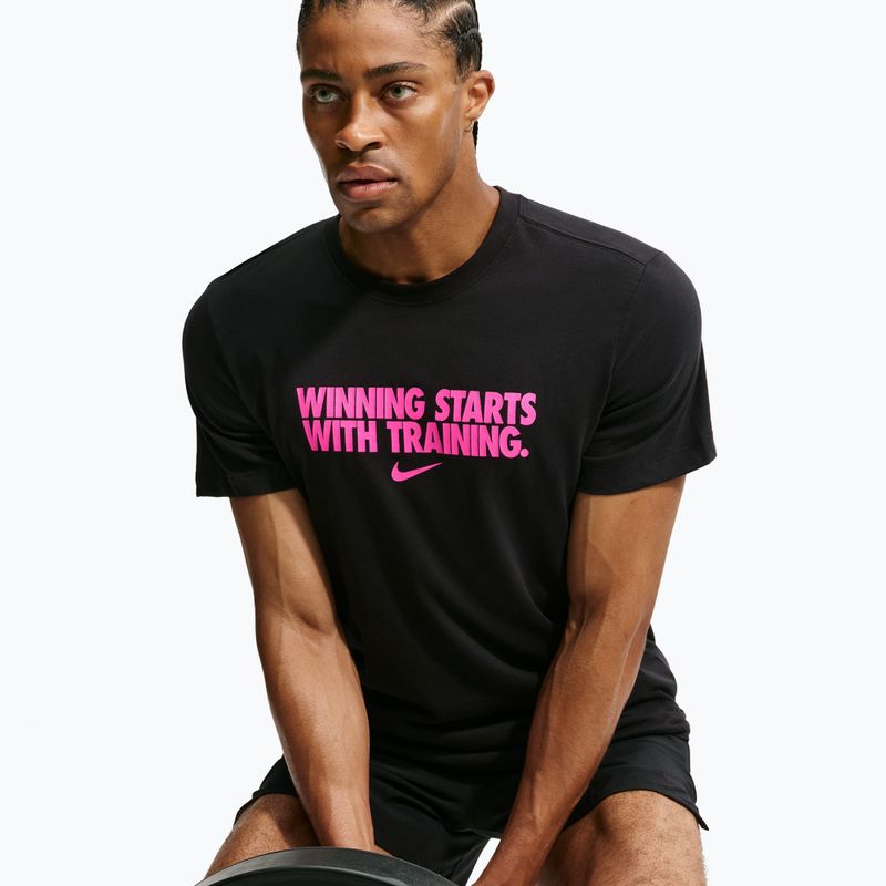 Maglia training da uomo Nike Dri-Fit Winning black/hyper pink 5