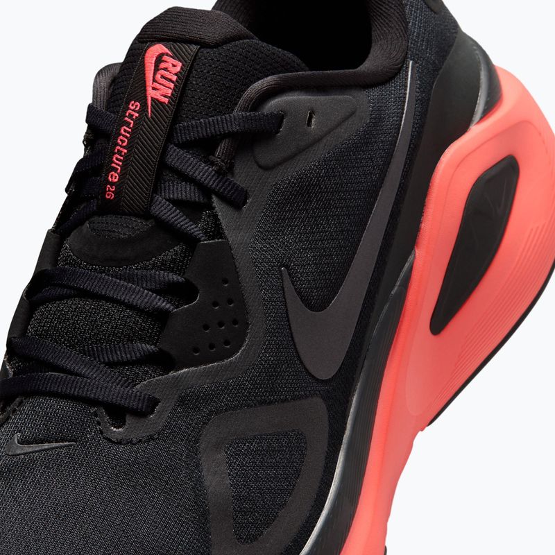 Scarpe da corsa uomo Nike Structure 26 black/bright crimson/metallic dark grey 7
