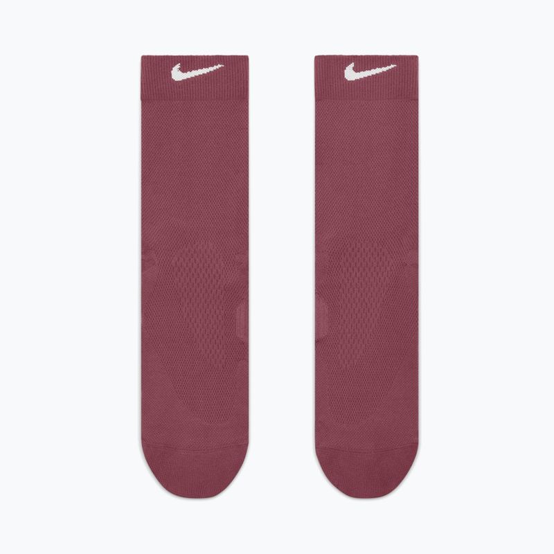 Calze Nike Run Midweight Crew pink smoke/pink rise/white 2