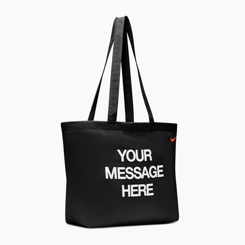 Borsa Nike Heritage "Your Message Here" Tote 22 l black/white/safety orange 2
