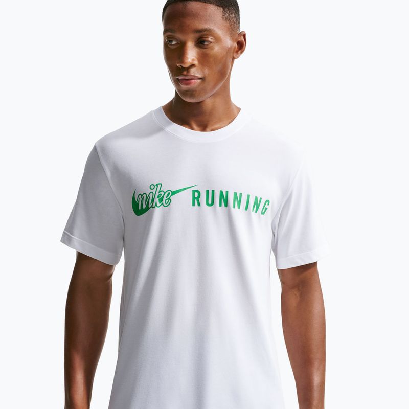 Maglia da corsa da uomo Nike Dri-Fit Running T-Shirt white/green spark 4