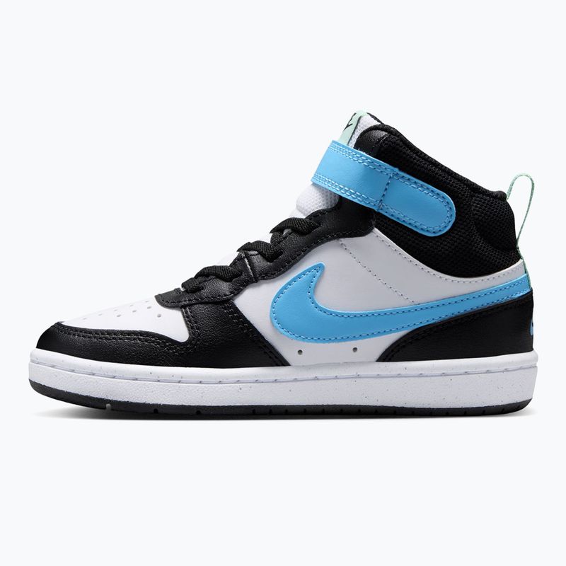 Scarpe per bambini Nike Court Borough Mid 2 white/black/arctic green/football blue 2