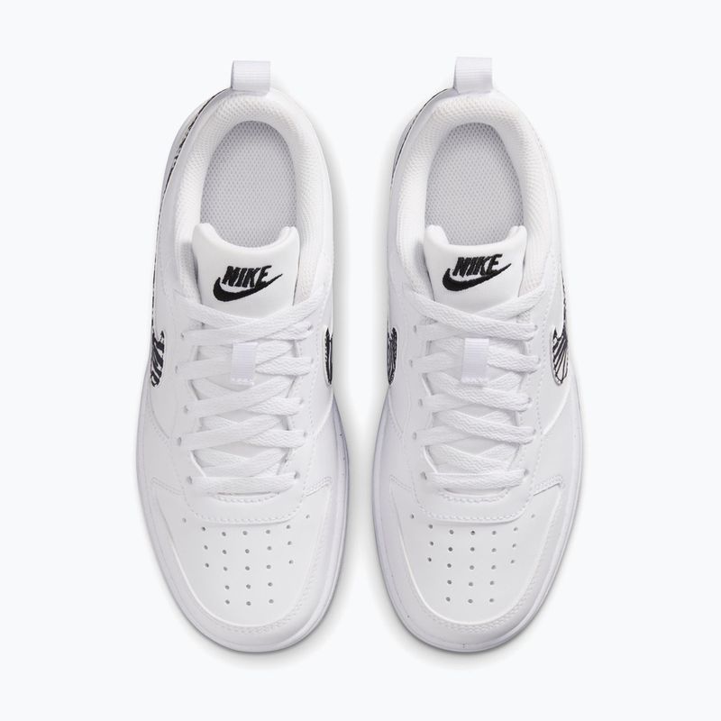 Scarpe Nike Court Borough Low bianche/neri 13