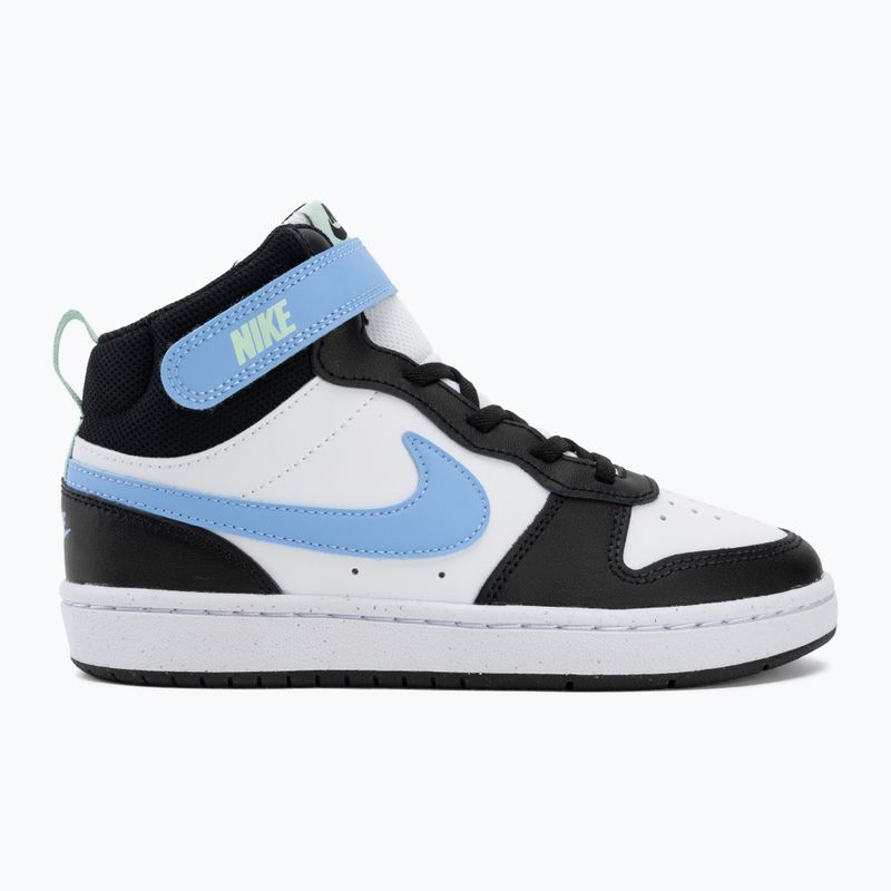 Scarpe per bambini Nike Court Borough Mid 2 white/black/arctic green/football blue 2