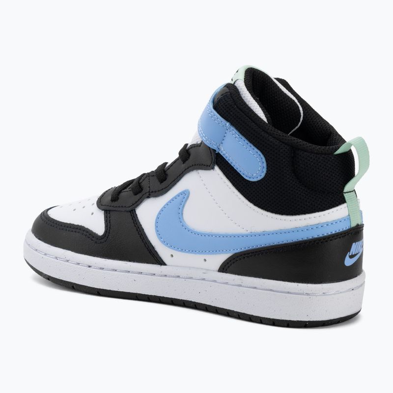 Scarpe per bambini Nike Court Borough Mid 2 white/black/arctic green/football blue 3