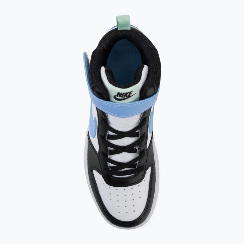 Scarpe per bambini Nike Court Borough Mid 2 white/black/arctic green/football blue 5