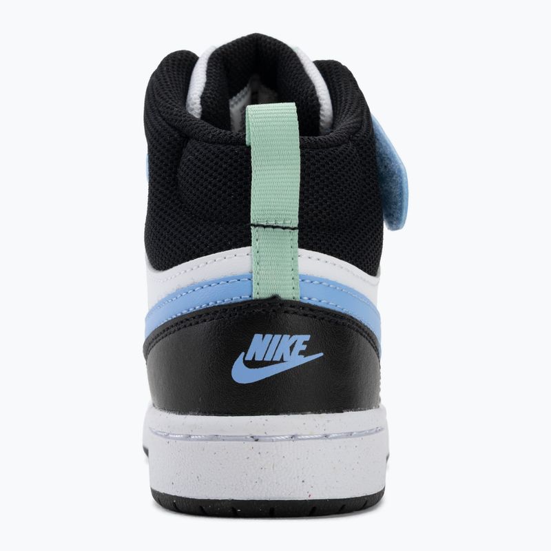 Scarpe per bambini Nike Court Borough Mid 2 white/black/arctic green/football blue 6