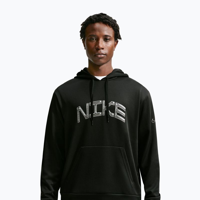 Felpa da allenamento uomo Nike Dri-FIT UV Pullover Hoodie black/white 3
