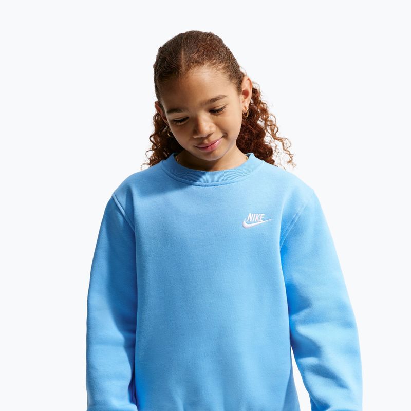 Felpa bambini Nike Sportswear Club Fleece football blue/white 3