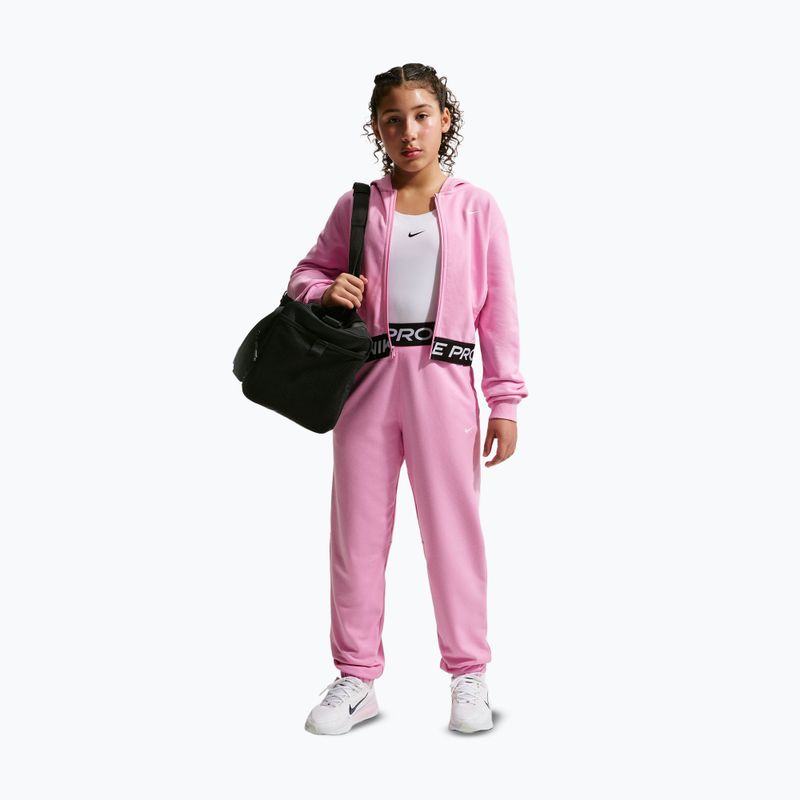 Pantaloni per bambini Nike Pro Fleece pink rise/pink rise/black/white 7