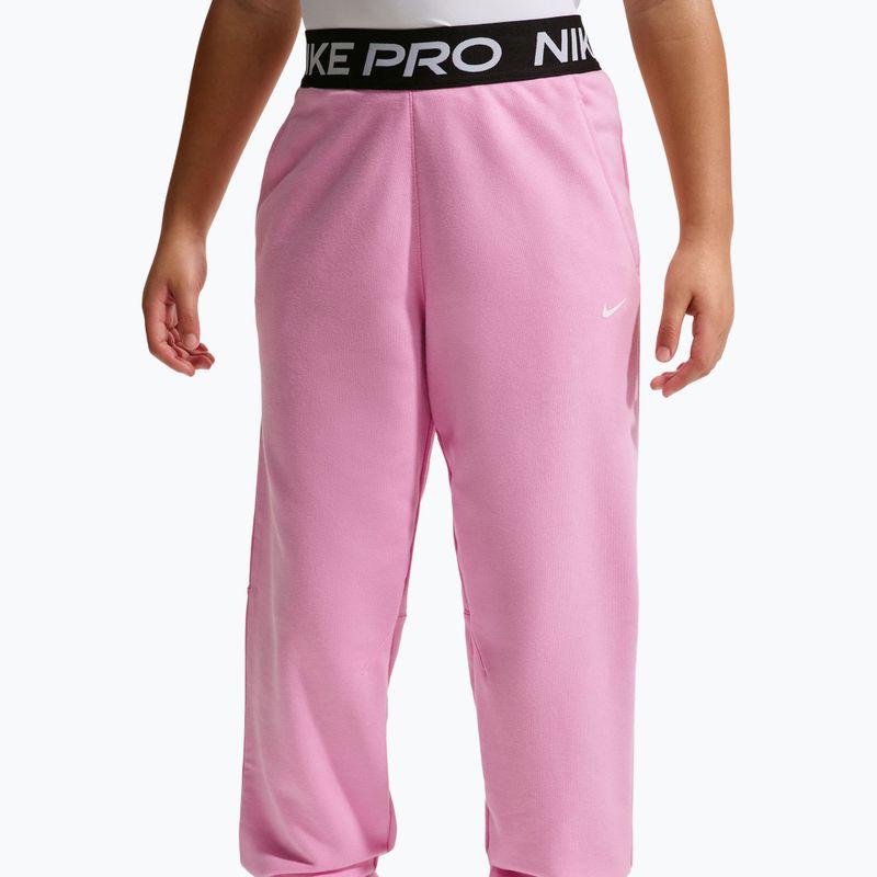 Pantaloni per bambini Nike Pro Fleece pink rise/pink rise/black/white 3