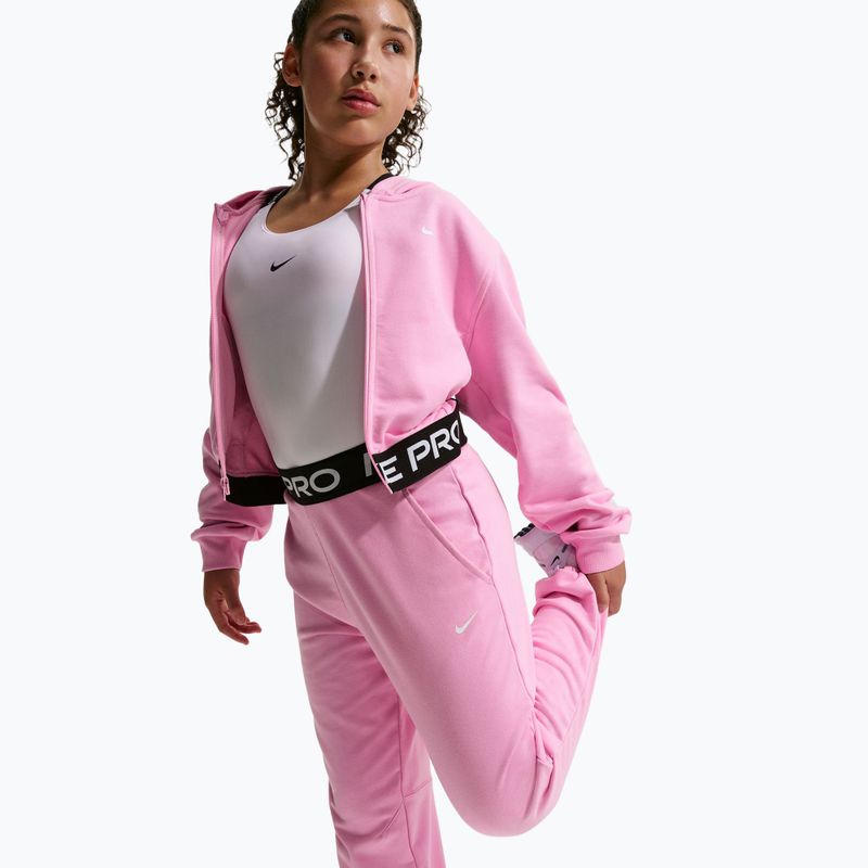 Pantaloni per bambini Nike Pro Fleece pink rise/pink rise/black/white 5