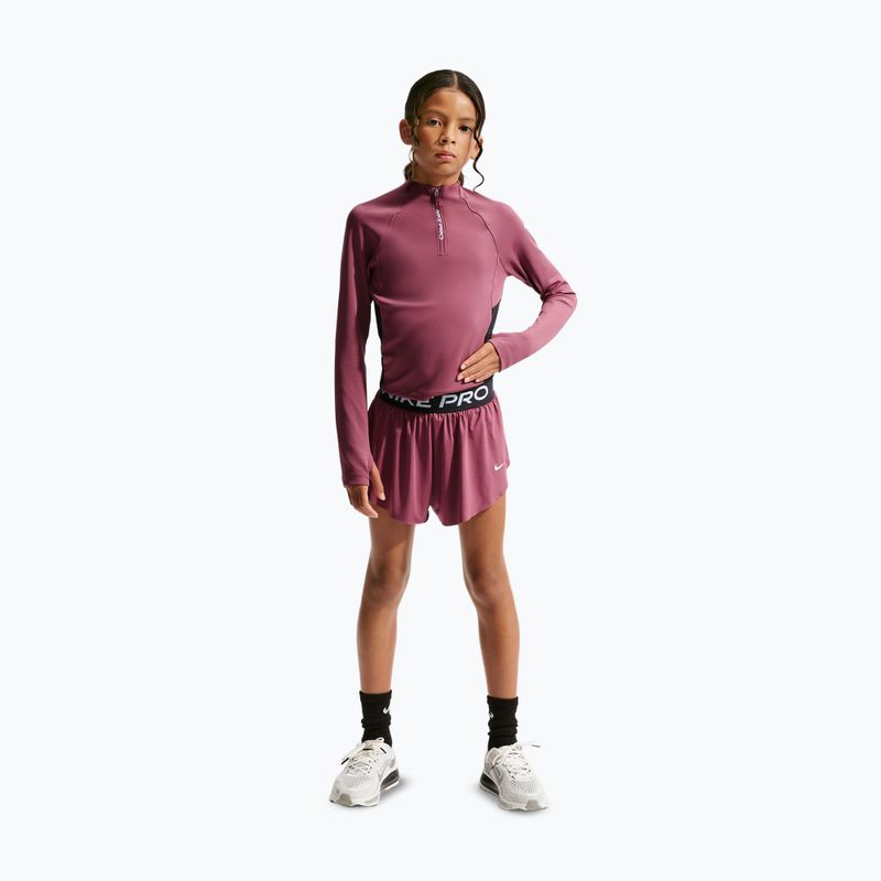 Pantaloncini bambini Nike Pro pink smoke/black/white 2