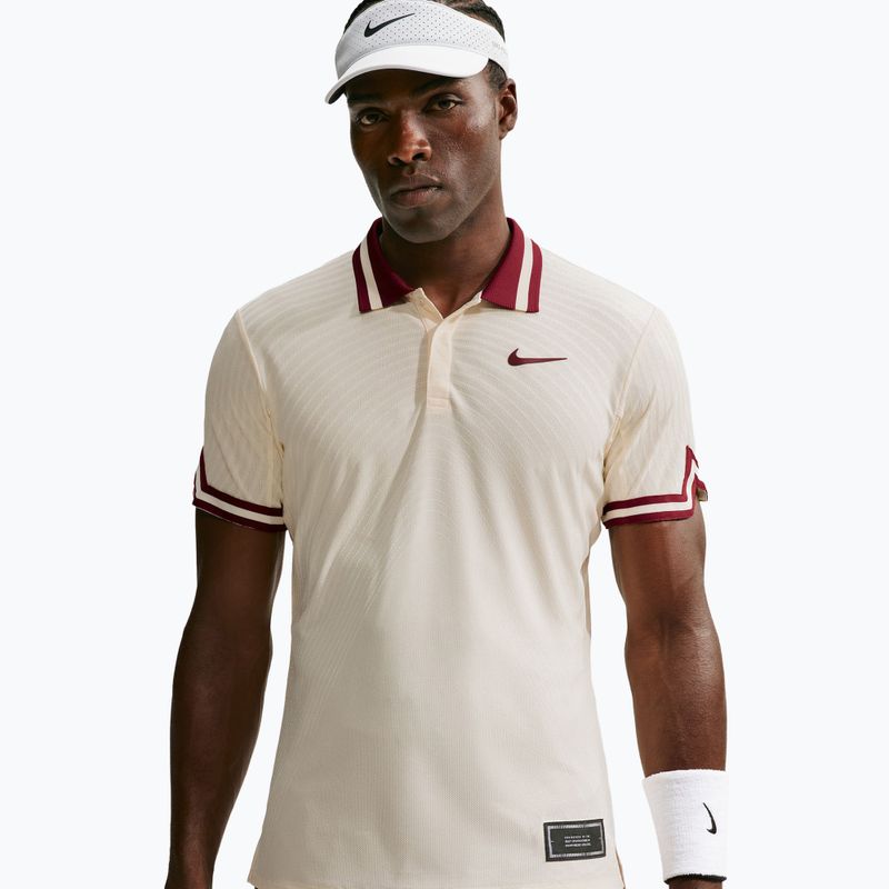 Polo Nike Court Slam Aero-Fit Pale Ivory/Team Red