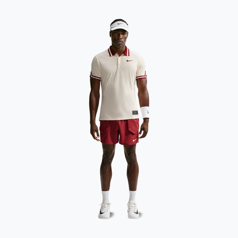 Polo Nike Court Slam Aero-Fit Pale Ivory/Team Red 2