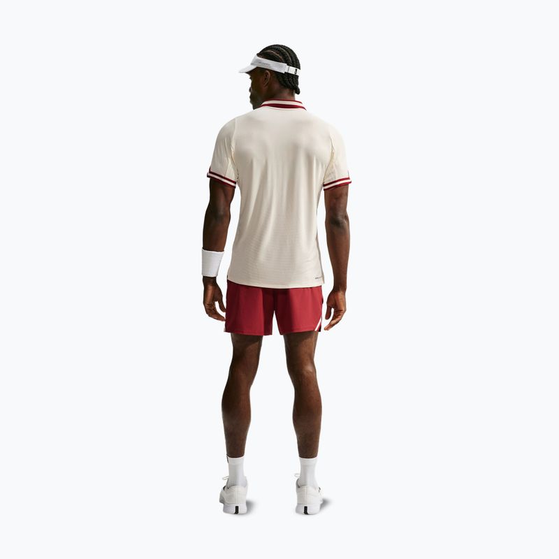 Polo Nike Court Slam Aero-Fit Pale Ivory/Team Red 3