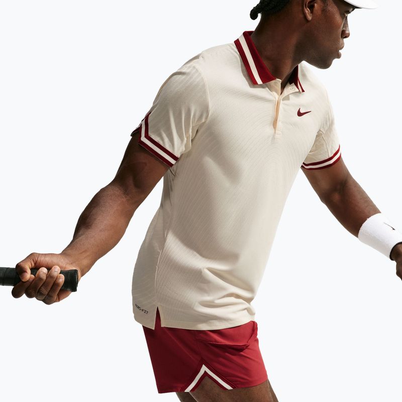 Polo Nike Court Slam Aero-Fit Pale Ivory/Team Red 4
