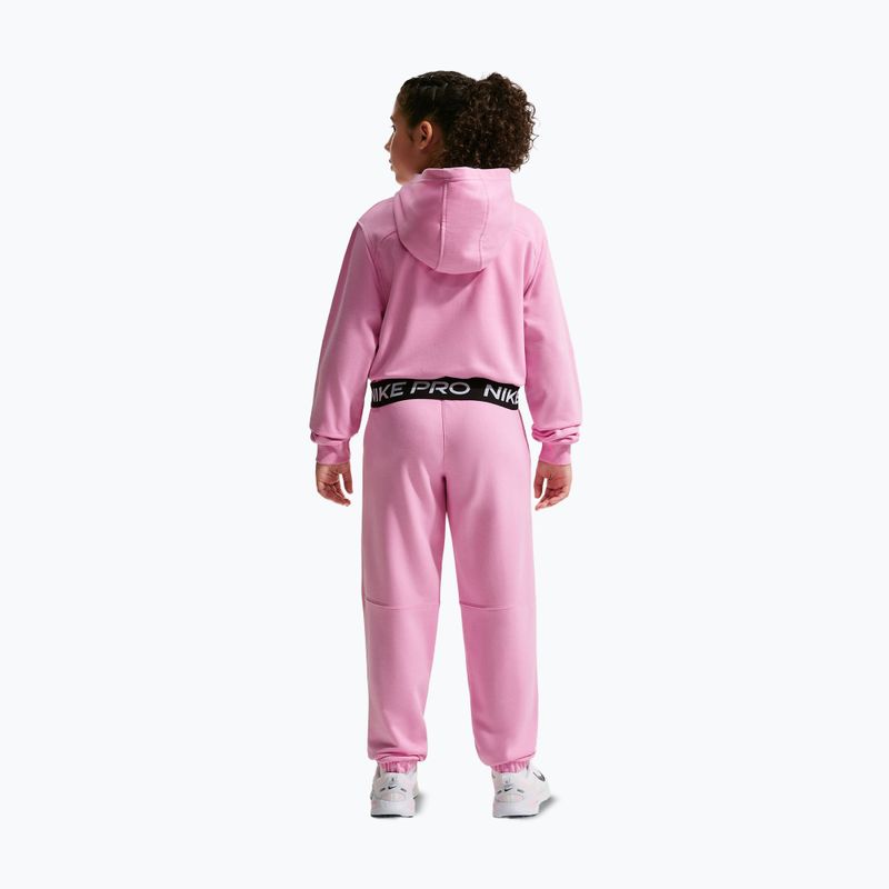 Felpa bambini Nike Pro Fleece pink rise/pink rise/black/white 2