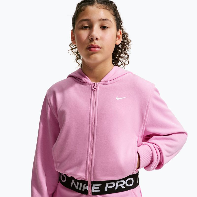 Felpa bambini Nike Pro Fleece pink rise/pink rise/black/white 3