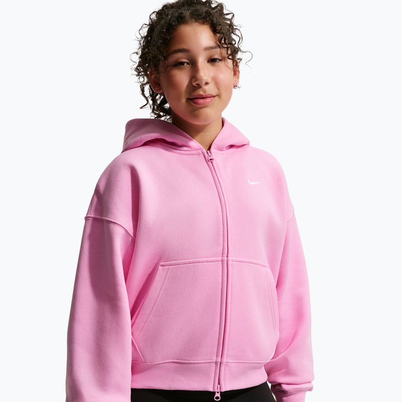 Felpa bambini Nike Sportswear Studio Fleece pink rise/white 4