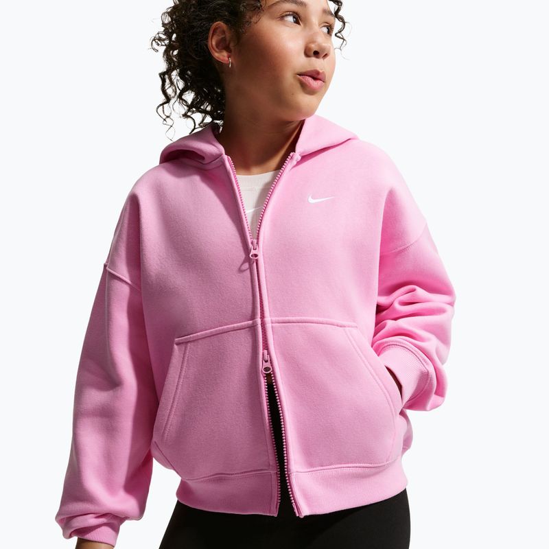 Felpa bambini Nike Sportswear Studio Fleece pink rise/white 5