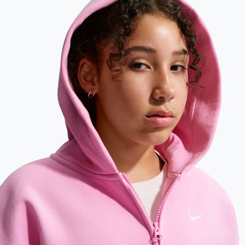 Felpa bambini Nike Sportswear Studio Fleece pink rise/white 6
