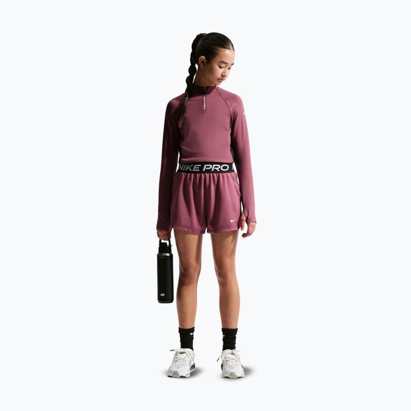 Pantaloncini bambini Nike Pro Fleece pink smoke/pink smoke/black/white 2