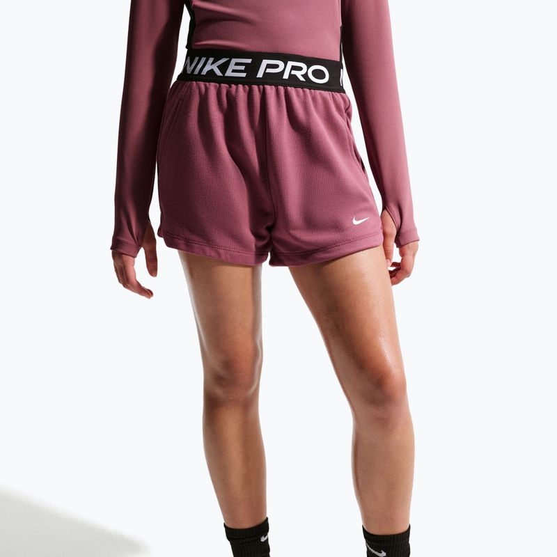 Pantaloncini bambini Nike Pro Fleece pink smoke/pink smoke/black/white 4