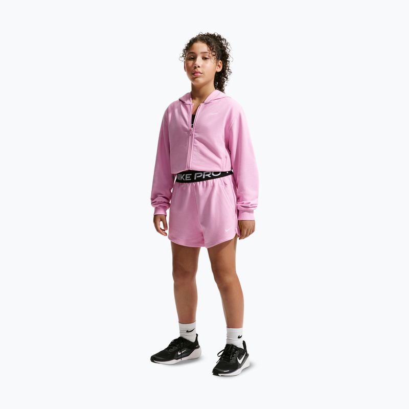 Pantaloncini bambini Nike Pro Fleece pink rise/pink rise/black/white 2