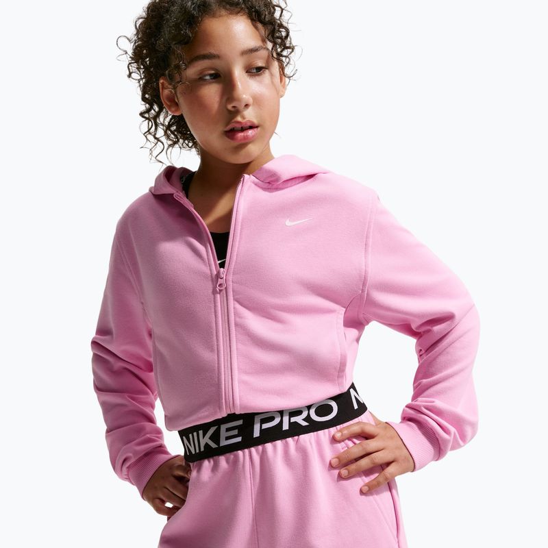 Pantaloncini bambini Nike Pro Fleece pink rise/pink rise/black/white 4