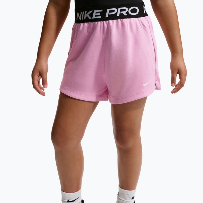 Pantaloncini bambini Nike Pro Fleece pink rise/pink rise/black/white 5