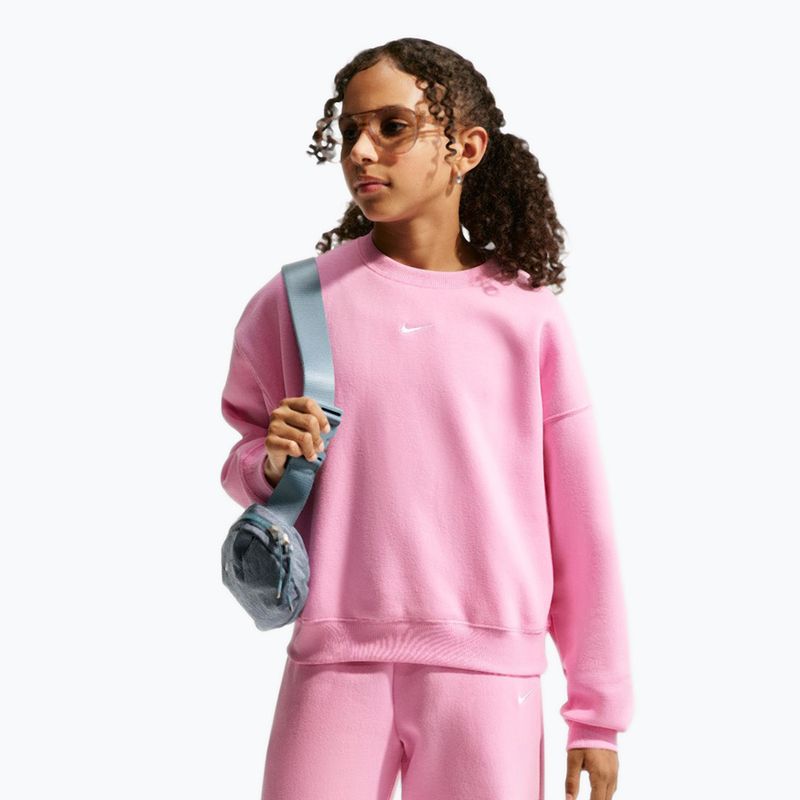 Felpa bambini Nike Sportswear Studio pink rise/white