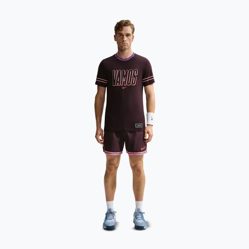 T-shirt da uomo Nike Court Dri-FIT Cotton burgundy ash 2